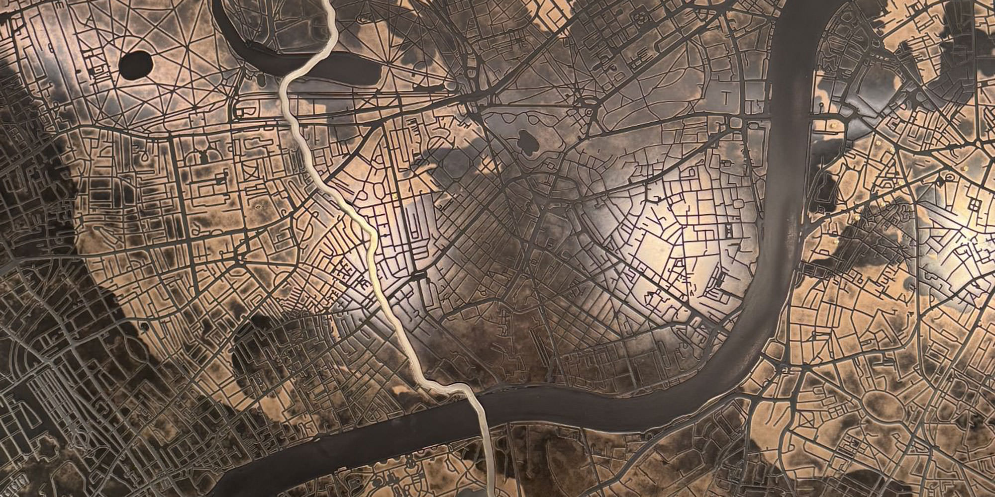 Bronze Map Artwork